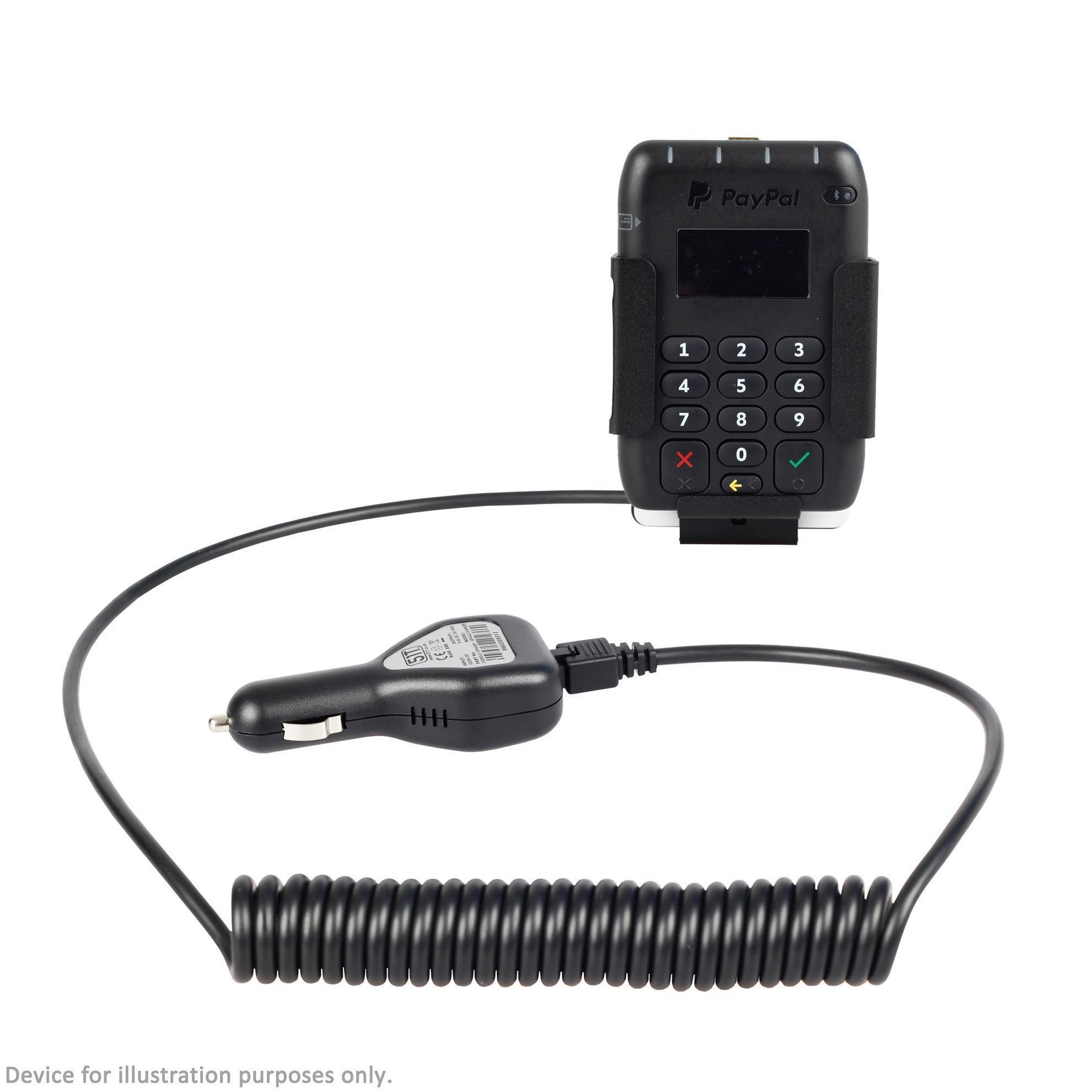 PayPal Card Reader Charging Cradle - Cig Plug and Curly Cable Bundle